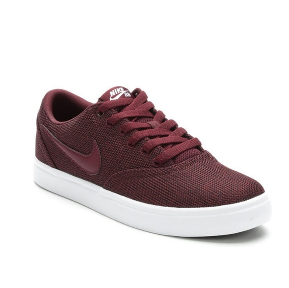 Maroon Nike Solar Check Canvas Prem Skate Shoes - Picture 2 of 7